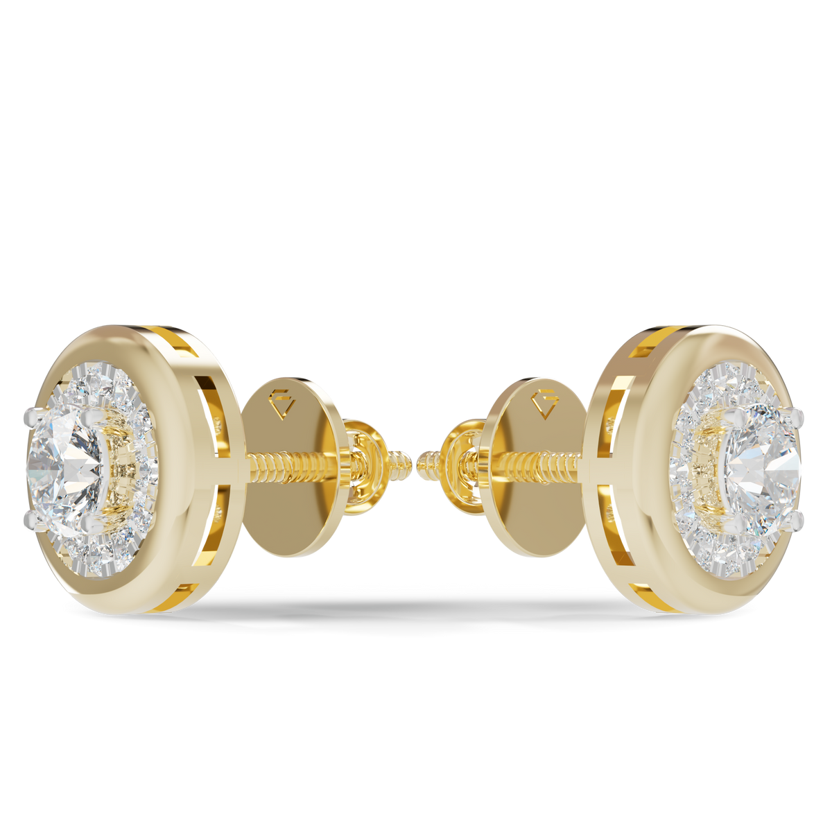 Guru Jewel's Round Diamond Studded Round Shaped Attractive Silver Earrings For Her