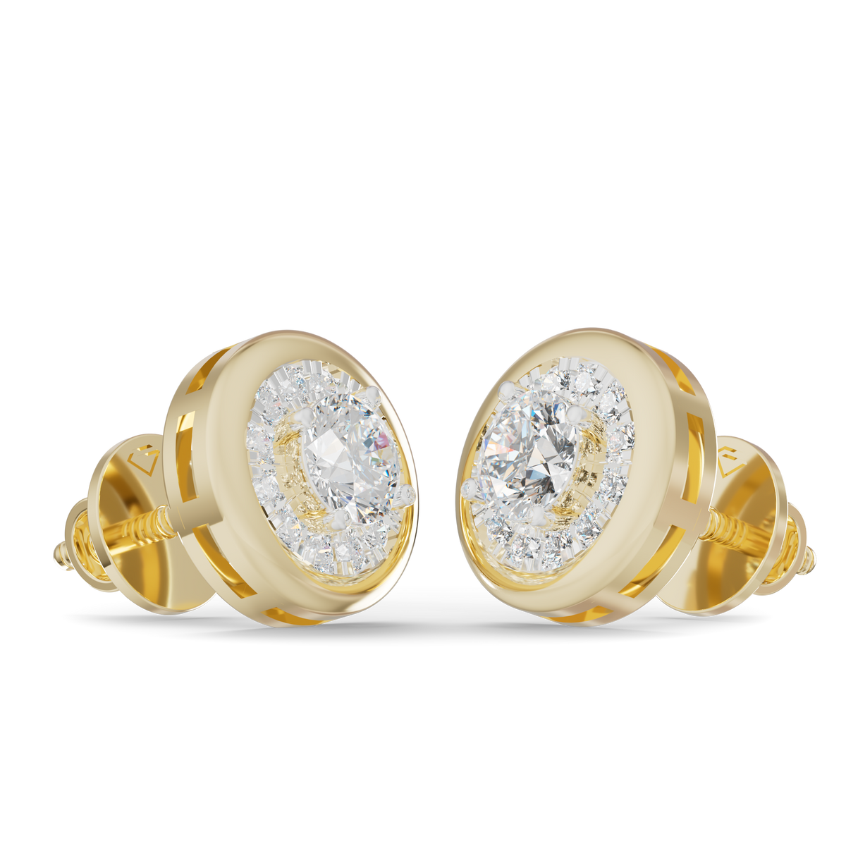 Guru Jewel's Round Diamond Studded Round Shaped Attractive Silver Earrings For Her