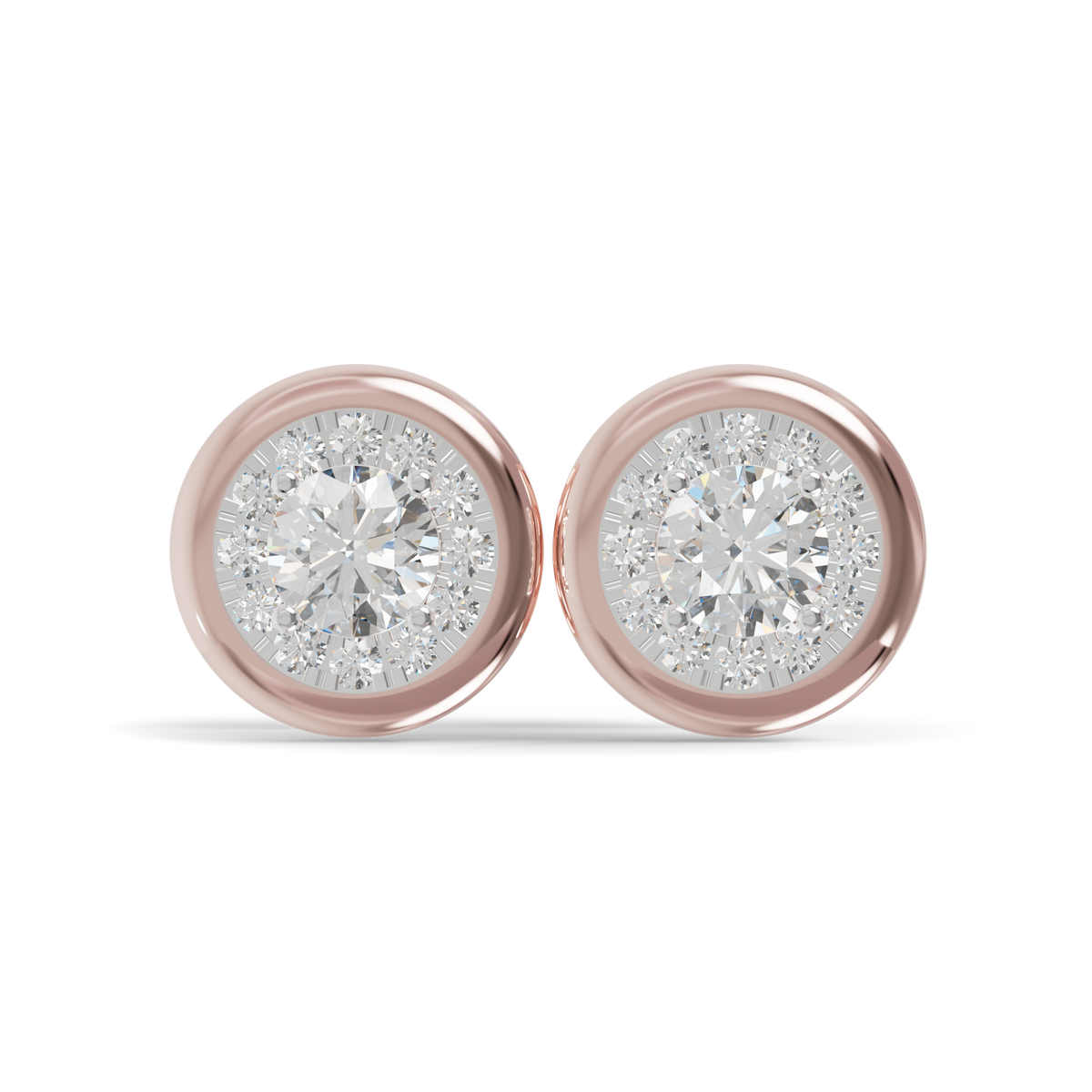 Guru Jewel's Round Diamond Studded Round Shaped Attractive Silver Earrings For Her
