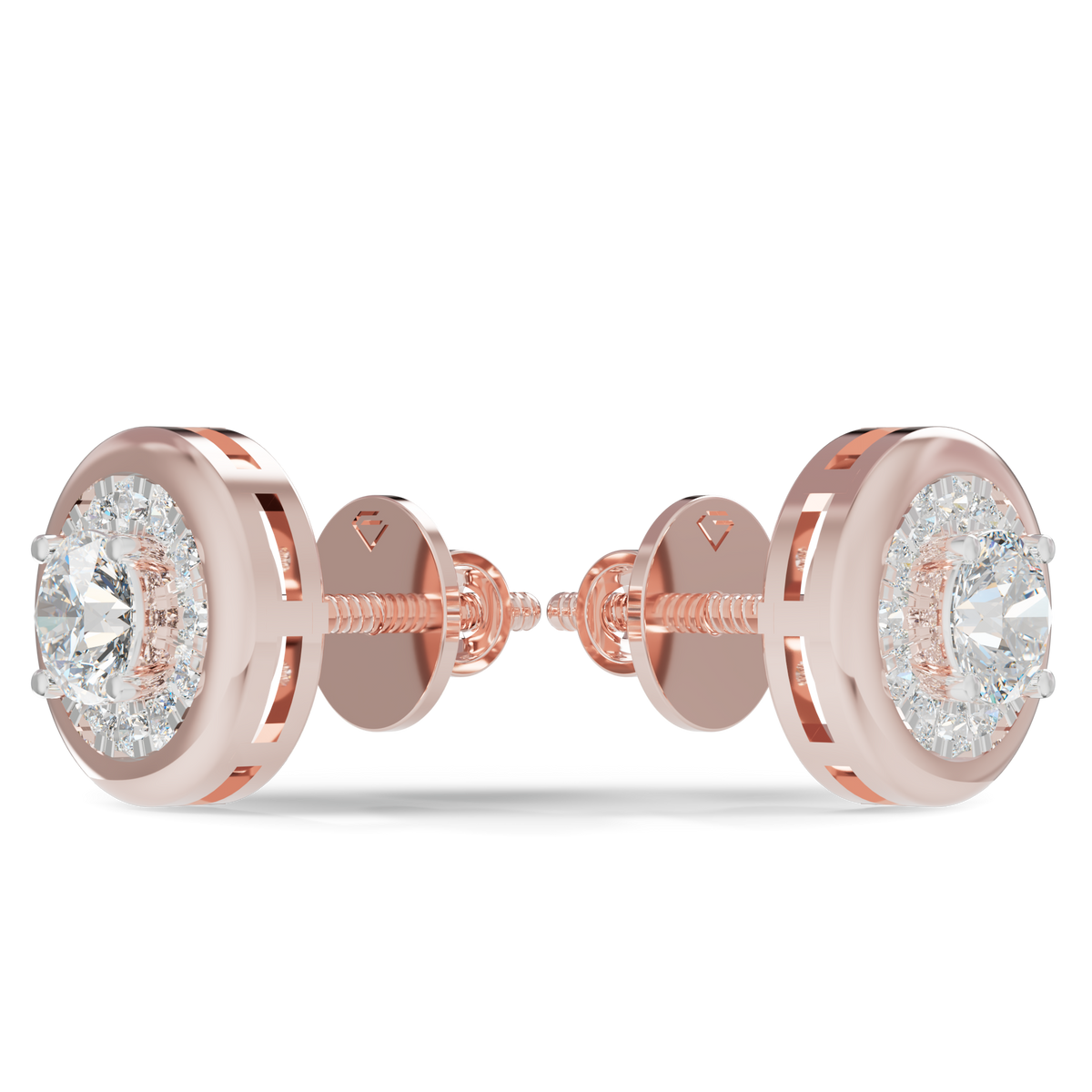 Guru Jewel's Round Diamond Studded Round Shaped Attractive Silver Earrings For Her