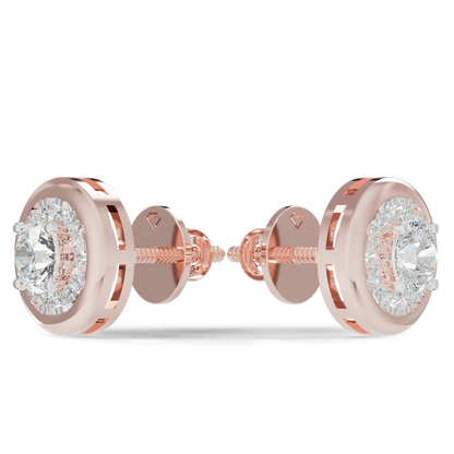 Guru Jewel's Round Diamond Studded Round Shaped Attractive Silver Earrings For Her