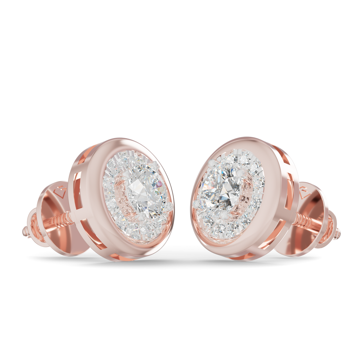 Guru Jewel's Round Diamond Studded Round Shaped Attractive Silver Earrings For Her
