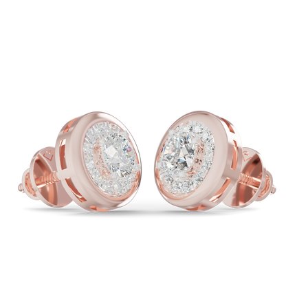 Guru Jewel's Round Diamond Studded Round Shaped Attractive Silver Earrings For Her