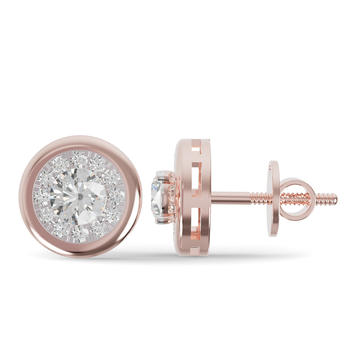 Guru Jewel's Round Diamond Studded Round Shaped Attractive Silver Earrings For Her