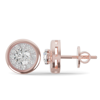 Guru Jewel's Round Diamond Studded Round Shaped Attractive Silver Earrings For Her