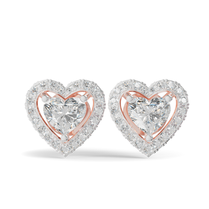 Guru Jewel's Heart Shaped Fancy Diamond Studded Alluring Silver Earrings For Her