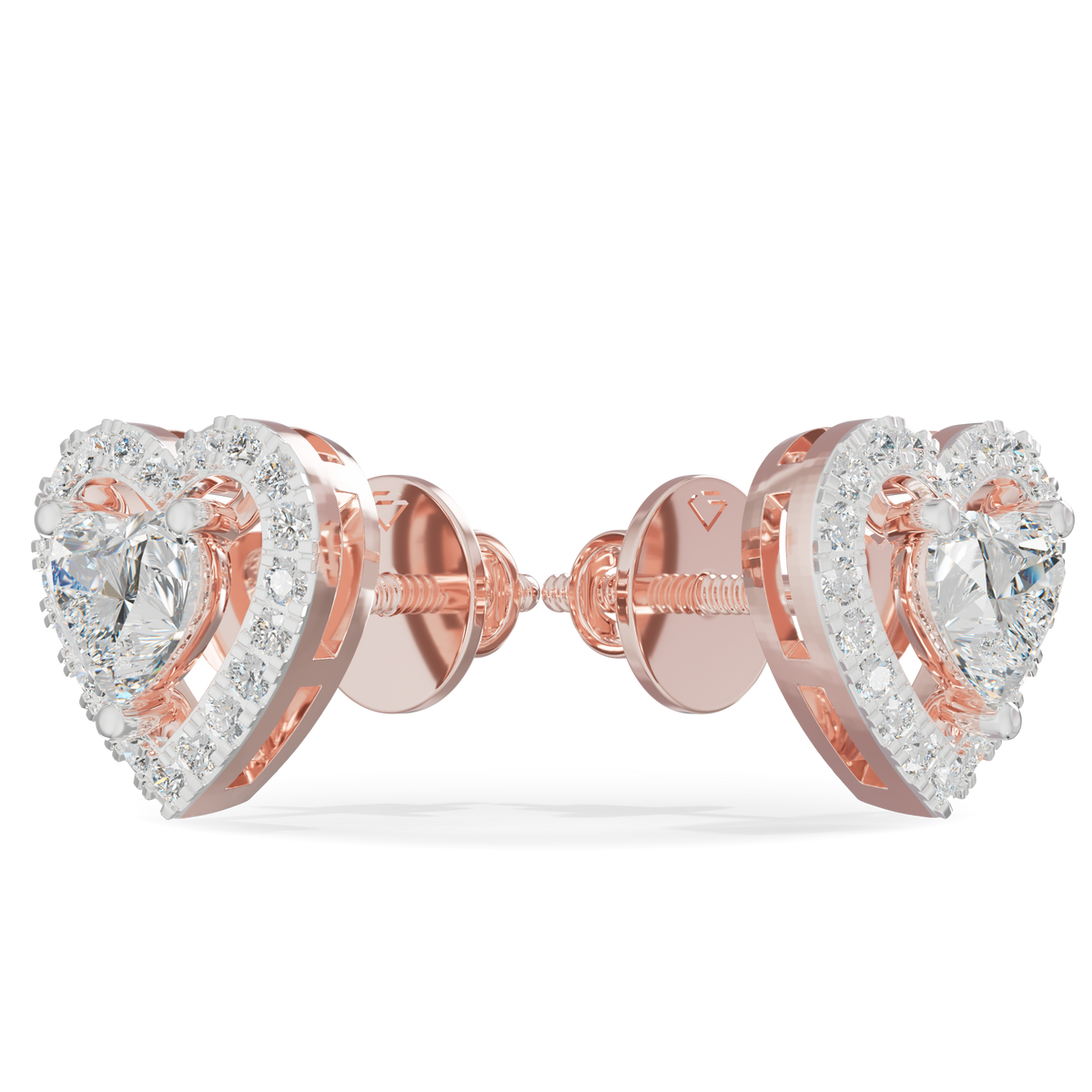 Guru Jewel's Heart Shaped Fancy Diamond Studded Alluring Silver Earrings For Her