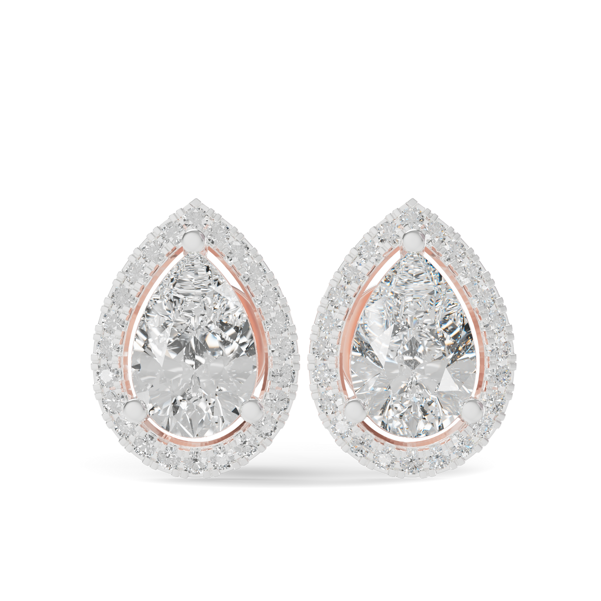 Guru Jewel's Pear Shaped Fancy Diamond Studded Impressive Silver Earrings For Her