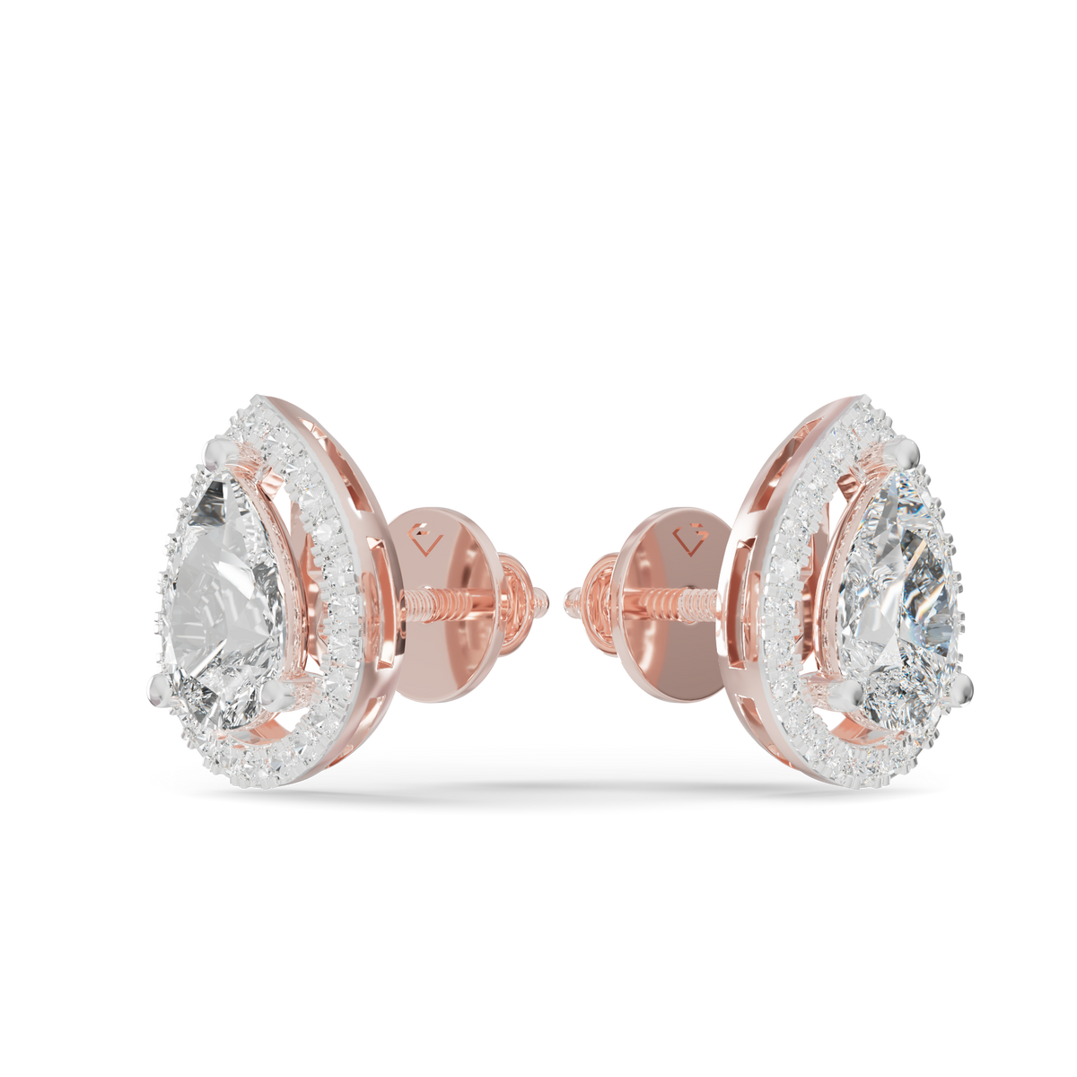 Guru Jewel's Pear Shaped Fancy Diamond Studded Impressive Silver Earrings For Her