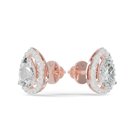 Guru Jewel's Pear Shaped Fancy Diamond Studded Impressive Silver Earrings For Her