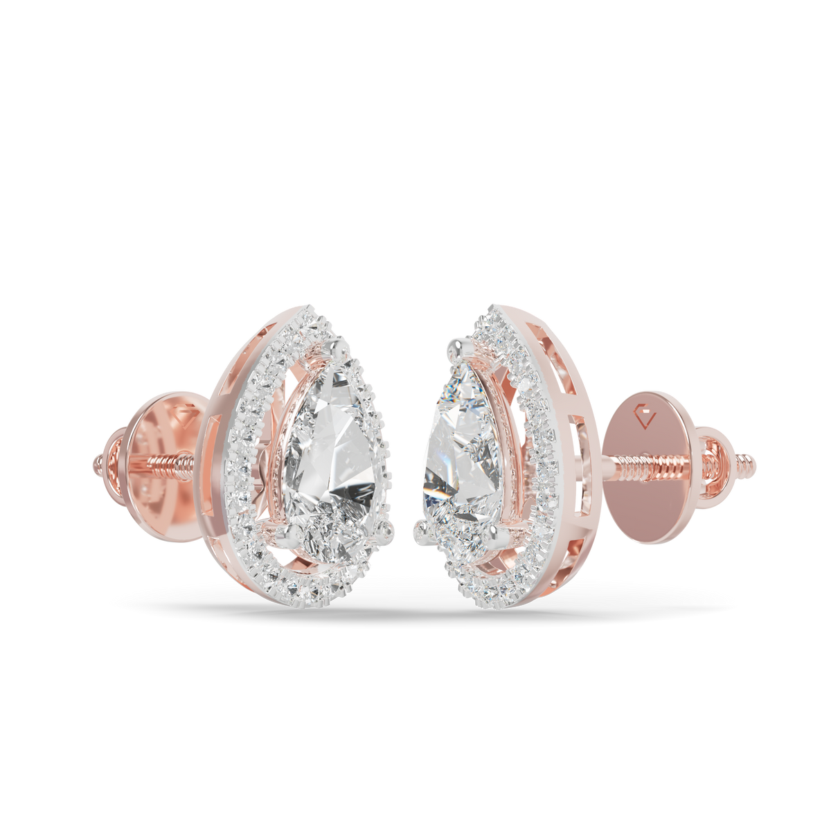 Guru Jewel's Pear Shaped Fancy Diamond Studded Impressive Silver Earrings For Her