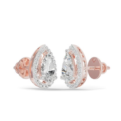 Guru Jewel's Pear Shaped Fancy Diamond Studded Impressive Silver Earrings For Her