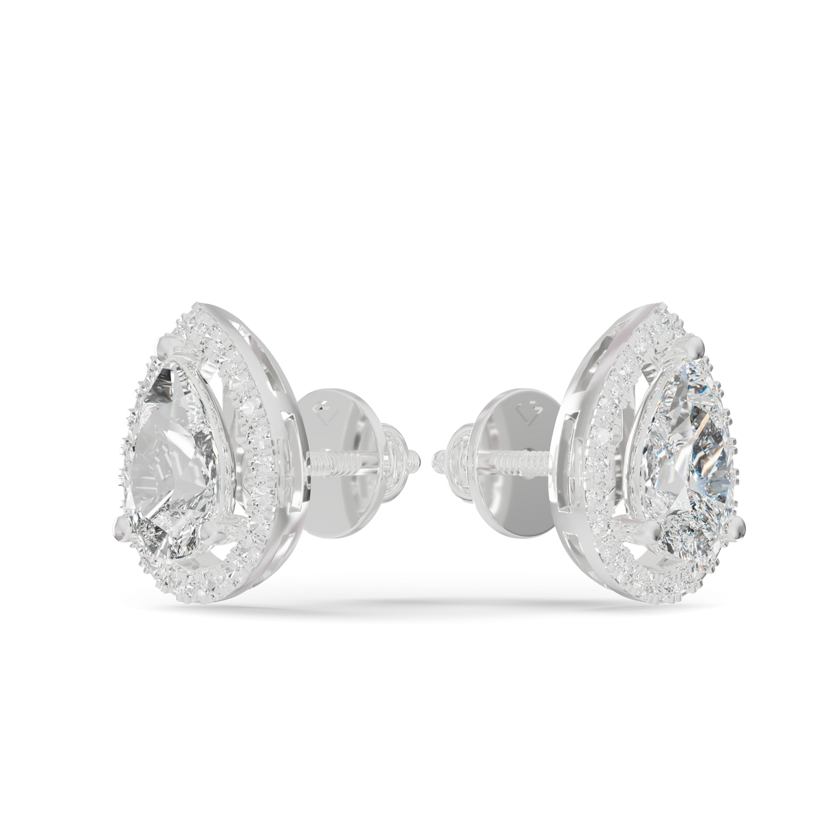 Guru Jewel's Pear Shaped Fancy Diamond Studded Impressive Silver Earrings For Her