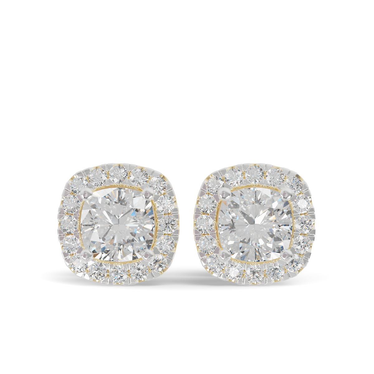Guru Jewel's Cushion Shaped Fancy Diamond Studded Captivating Silver Earrings For Her