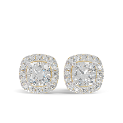 Guru Jewel's Cushion Shaped Fancy Diamond Studded Captivating Silver Earrings For Her