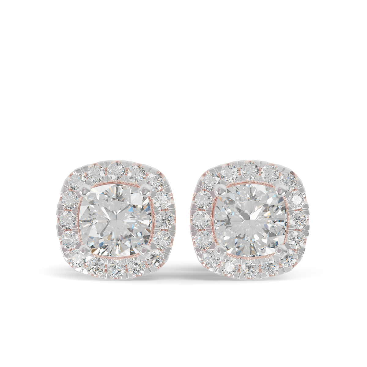 Guru Jewel's Cushion Shaped Fancy Diamond Studded Captivating Silver Earrings For Her