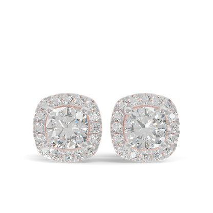 Guru Jewel's Cushion Shaped Fancy Diamond Studded Captivating Silver Earrings For Her