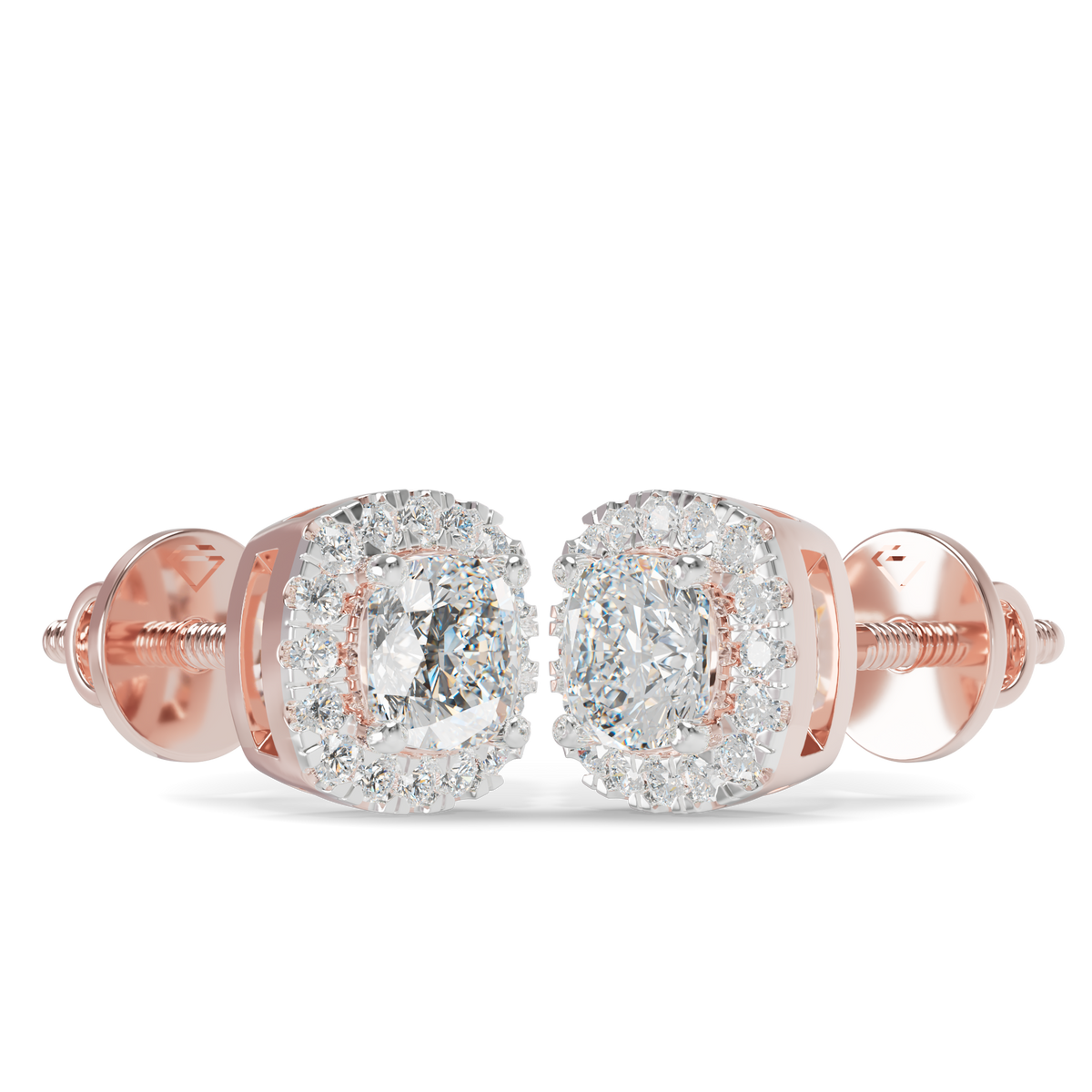 Guru Jewel's Cushion Shaped Fancy Diamond Studded Captivating Silver Earrings For Her