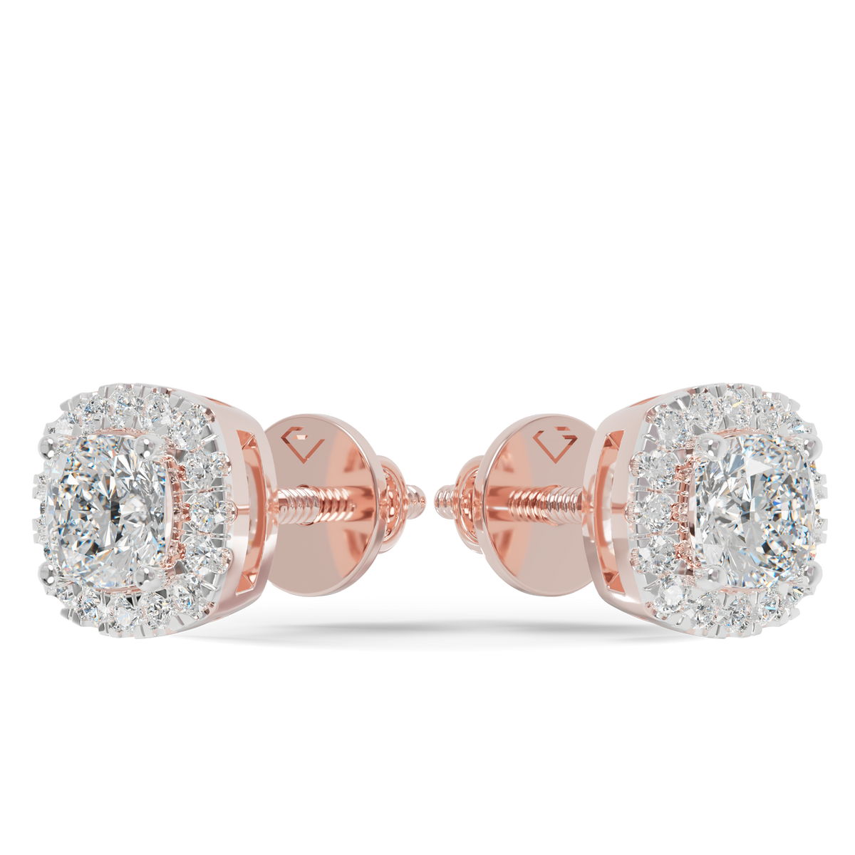 Guru Jewel's Cushion Shaped Fancy Diamond Studded Captivating Silver Earrings For Her