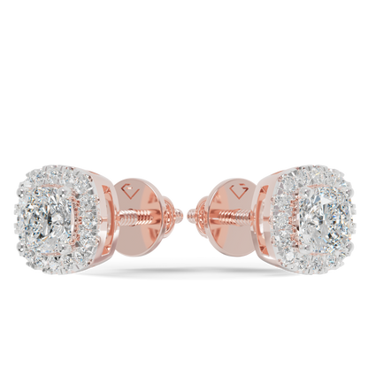 Guru Jewel's Cushion Shaped Fancy Diamond Studded Captivating Silver Earrings For Her