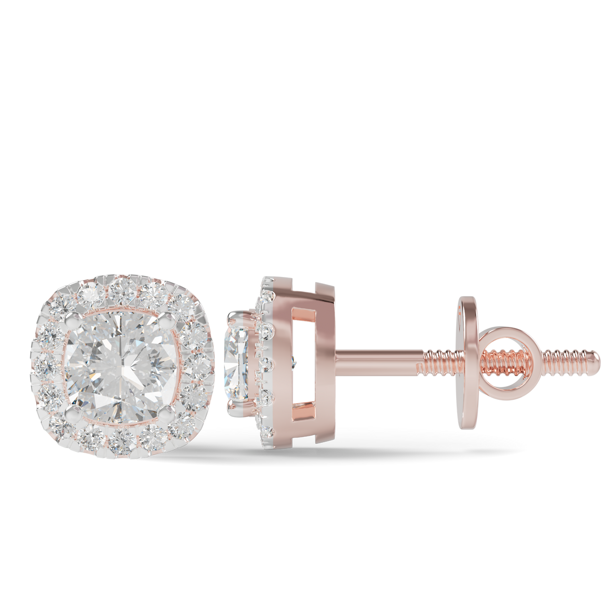 Guru Jewel's Cushion Shaped Fancy Diamond Studded Captivating Silver Earrings For Her