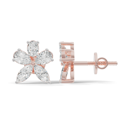 Guru Jewel's Fancy Shaped Diamond Studded Devastating Silver Earrings For Her