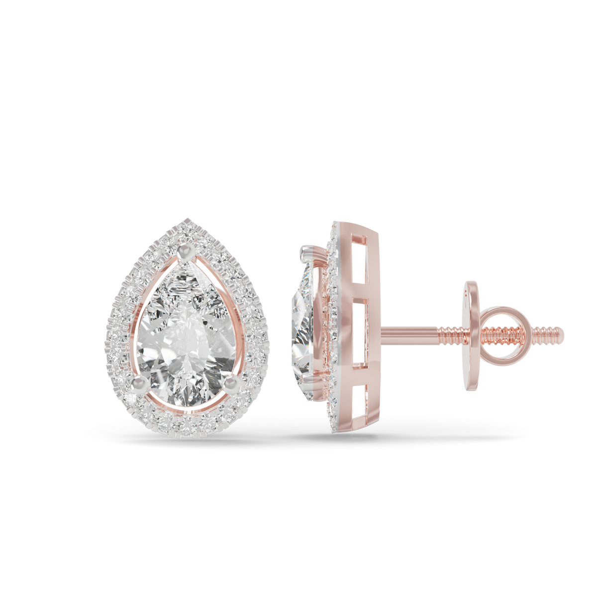 Guru Jewel's Pear Shaped Fancy Diamond Studded Impressive Silver Earrings For Her
