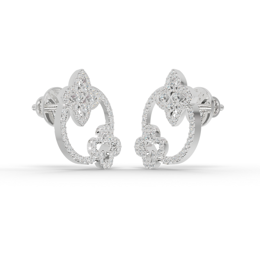 Guru Jewel's Exquisite Modern Geometric Flower Designer Earrings for Her