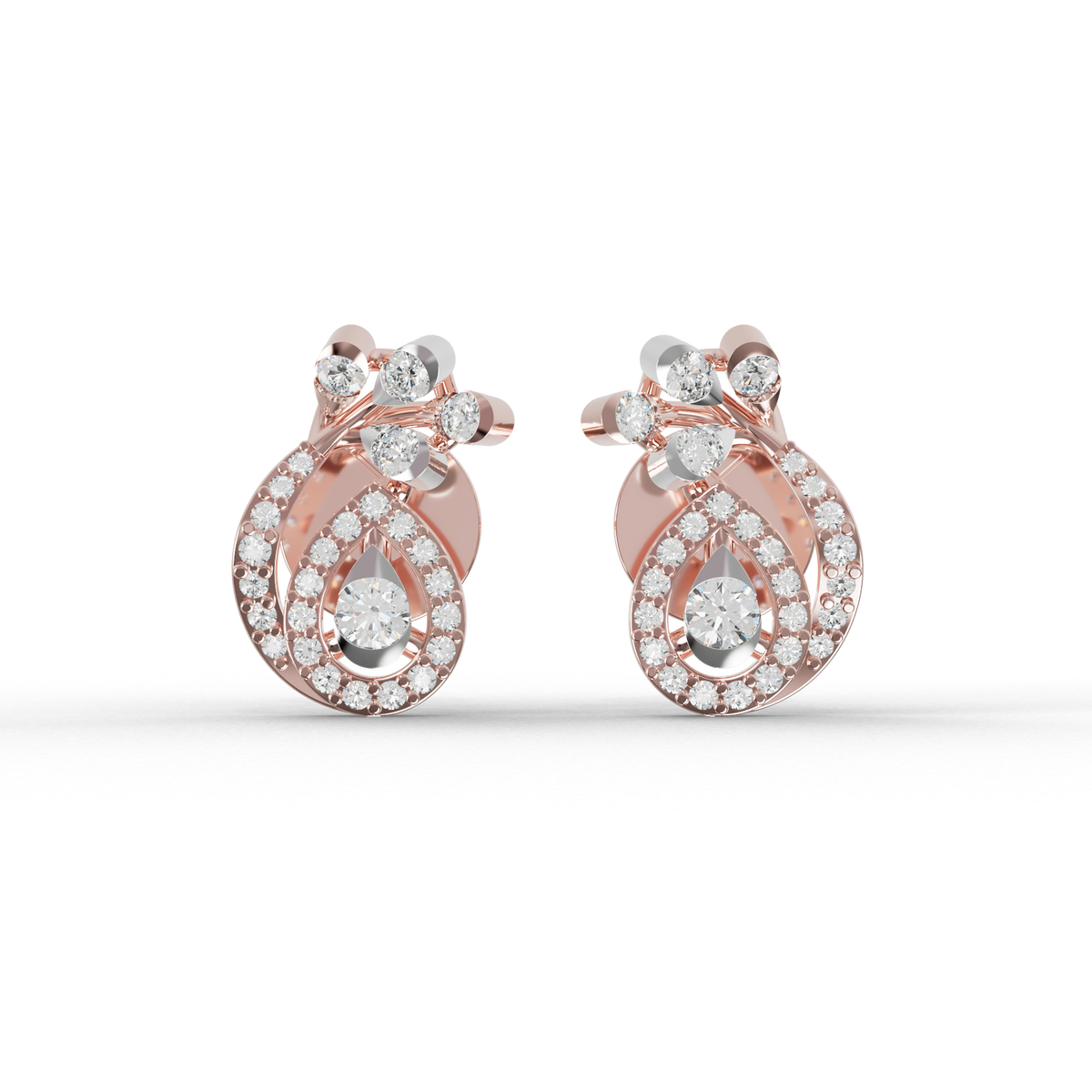 Guru Jewel's Exquisite Multi-Stone Curly Frame Sparkle Earrings for Her
