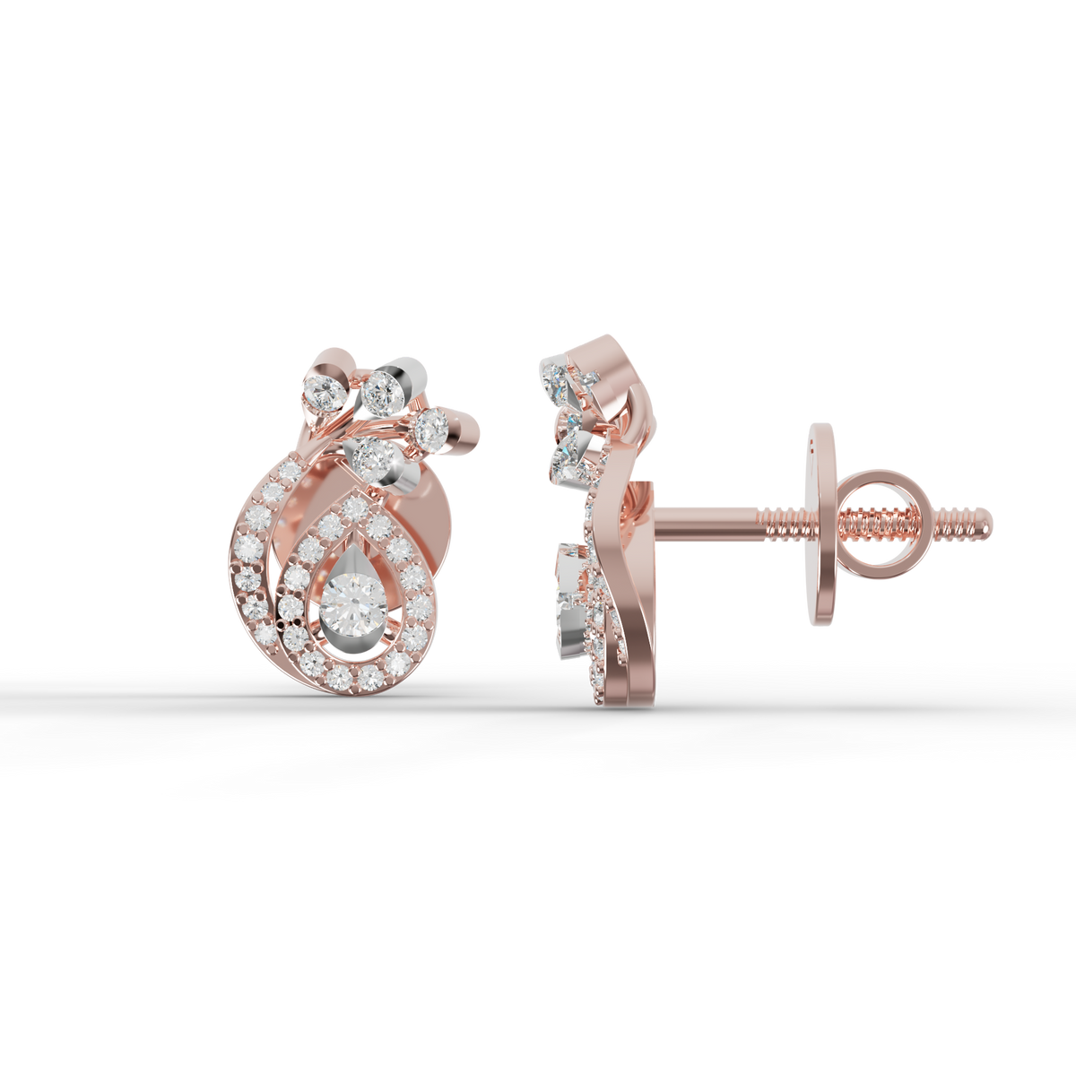 Guru Jewel's Exquisite Multi-Stone Curly Frame Sparkle Earrings for Her