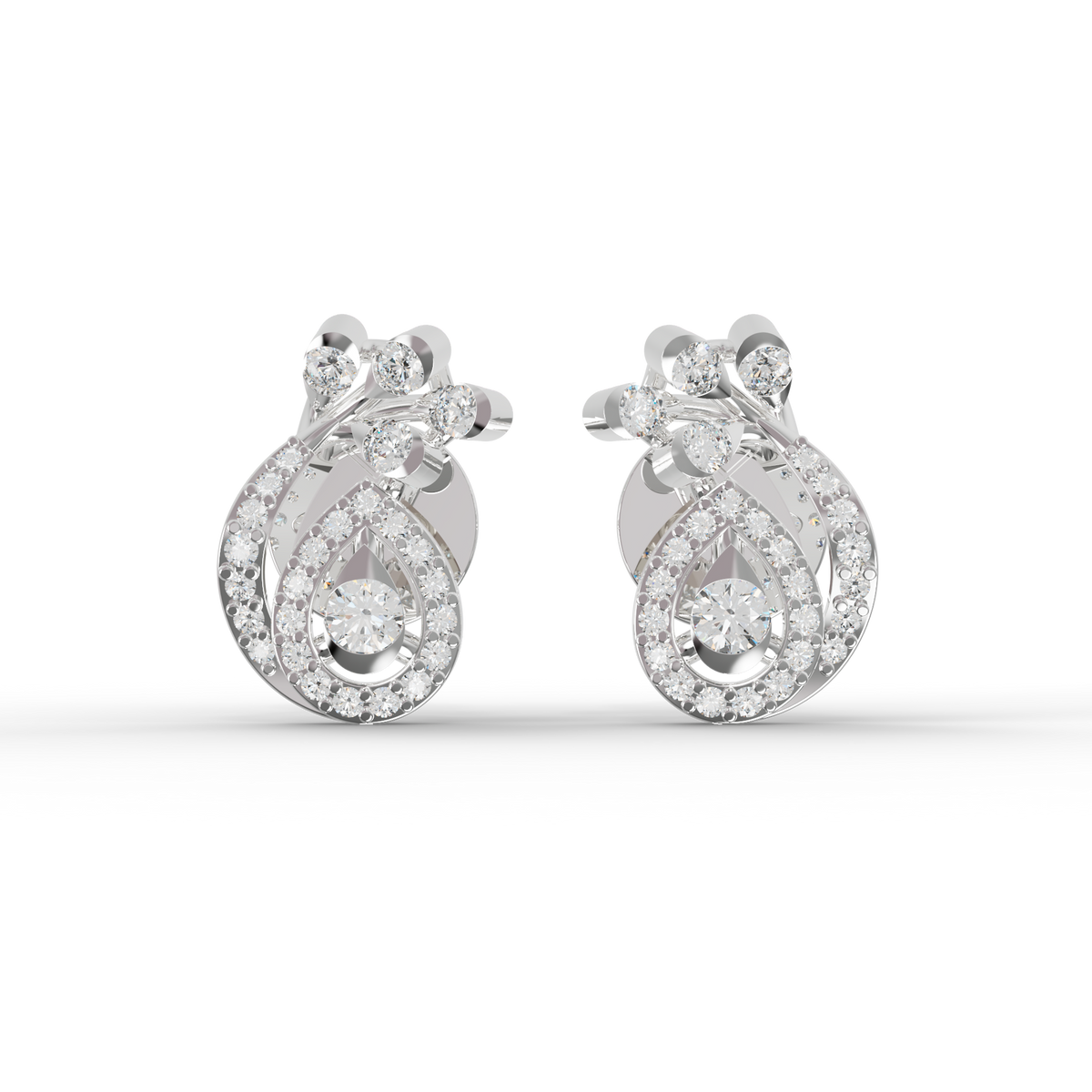 Guru Jewel's Exquisite Multi-Stone Curly Frame Sparkle Earrings for Her