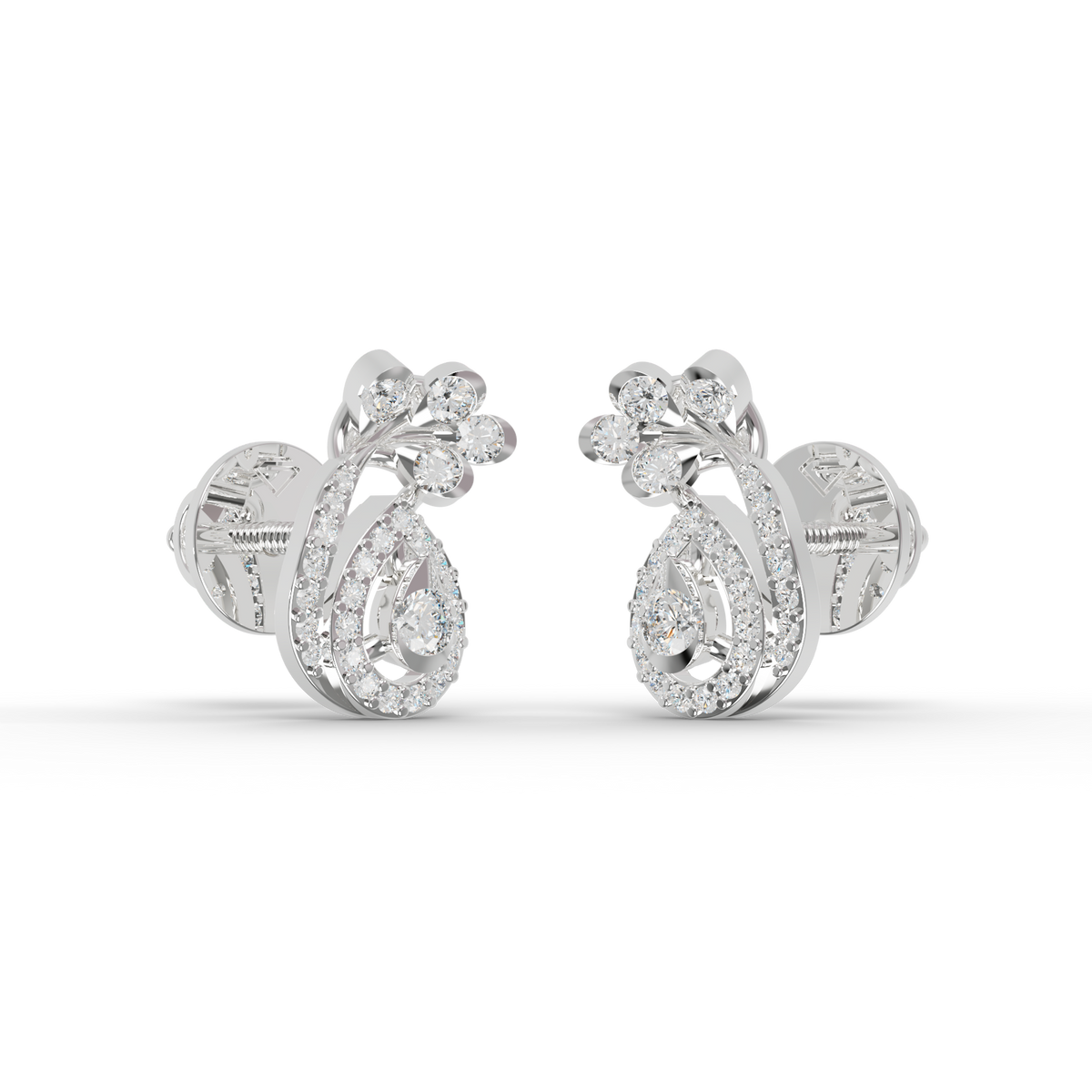Guru Jewel's Exquisite Multi-Stone Curly Frame Sparkle Earrings for Her