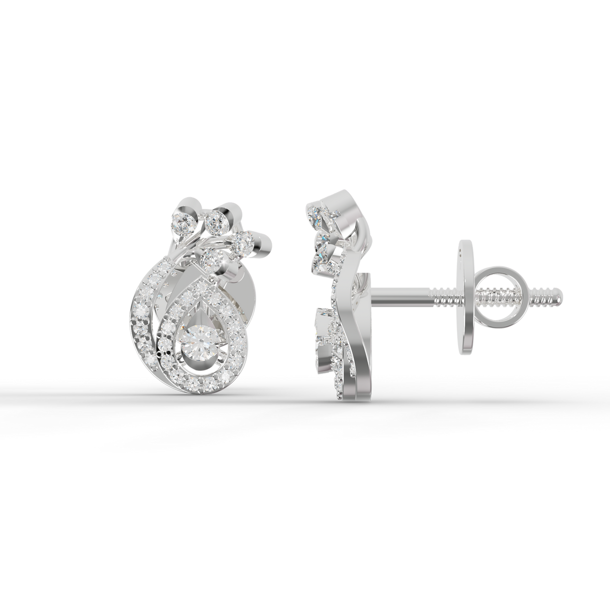 Guru Jewel's Exquisite Multi-Stone Curly Frame Sparkle Earrings for Her