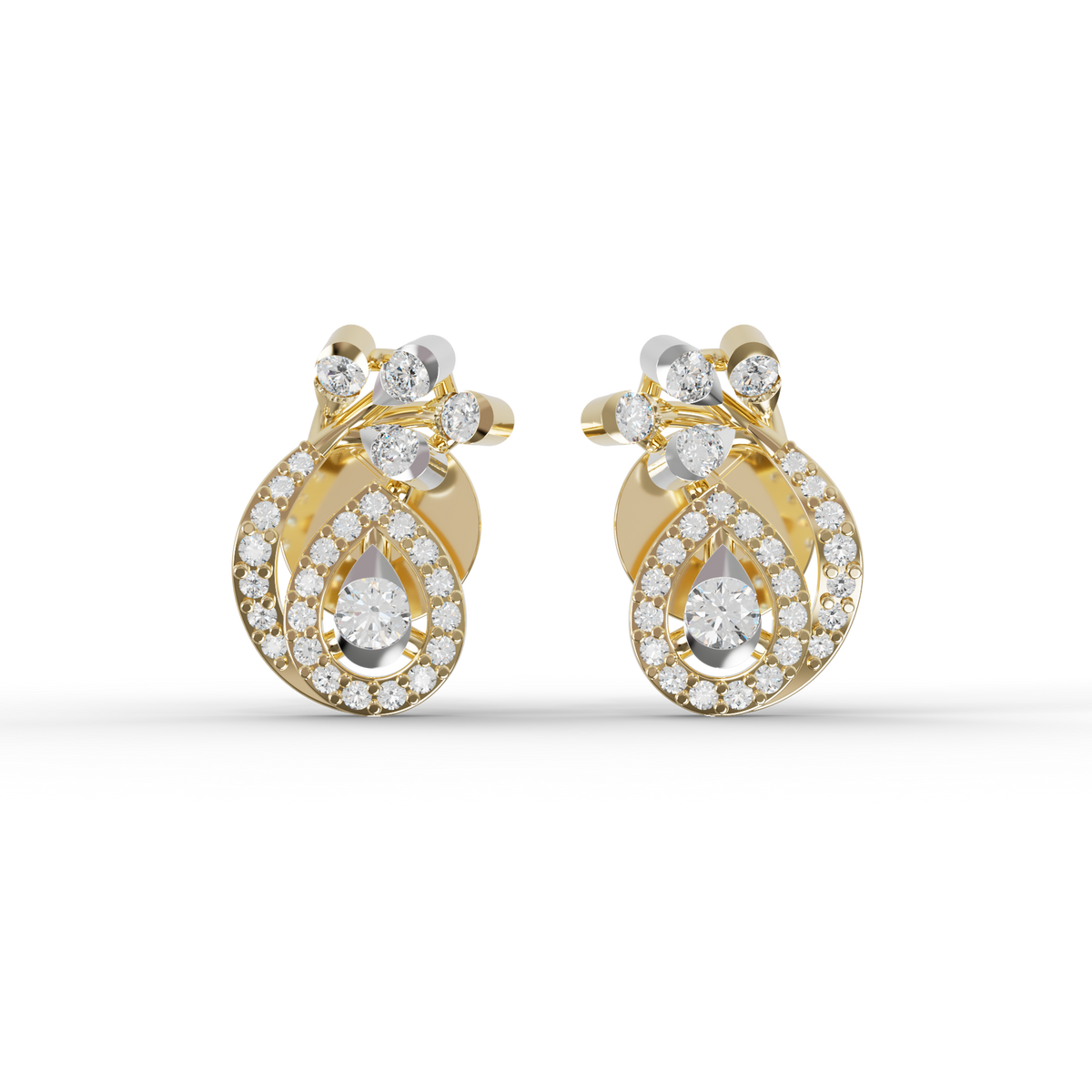 Guru Jewel's Exquisite Multi-Stone Curly Frame Sparkle Earrings for Her