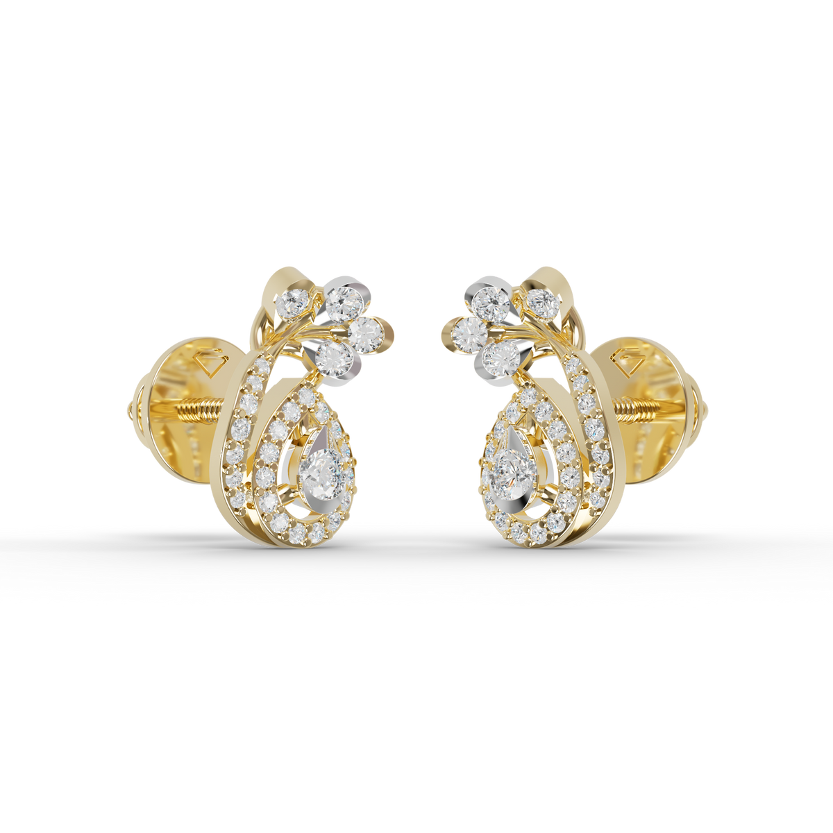 Guru Jewel's Exquisite Multi-Stone Curly Frame Sparkle Earrings for Her