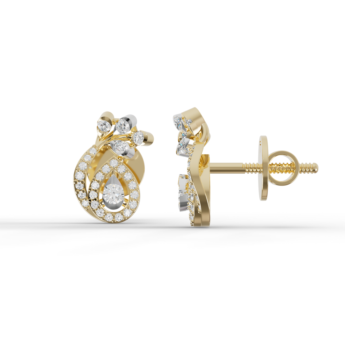 Guru Jewel's Exquisite Multi-Stone Curly Frame Sparkle Earrings for Her