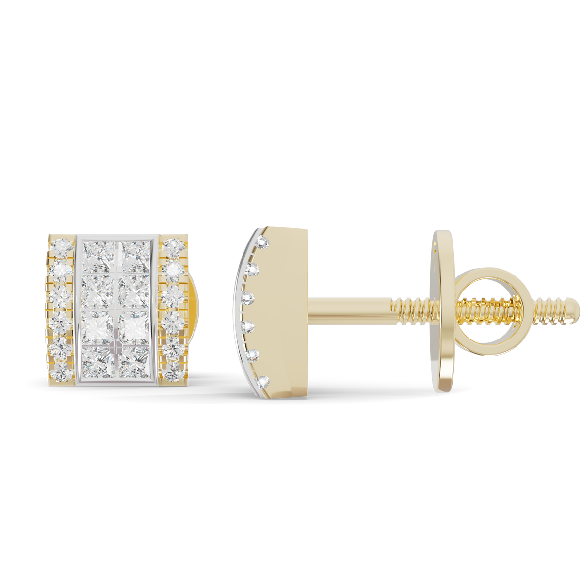Guru Jewel's Exquisite Diamond-Encrusted Square Block Designer Earrings for Her