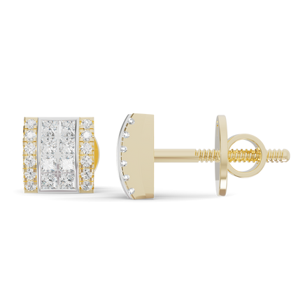 Guru Jewel's Exquisite Diamond-Encrusted Square Block Designer Earrings for Her