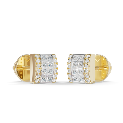 Guru Jewel's Exquisite Diamond-Encrusted Square Block Designer Earrings for Her