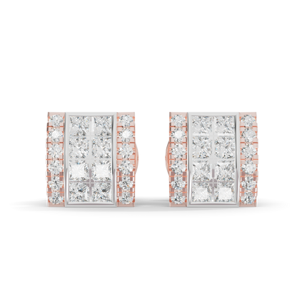 Guru Jewel's Exquisite Diamond-Encrusted Square Block Designer Earrings for Her