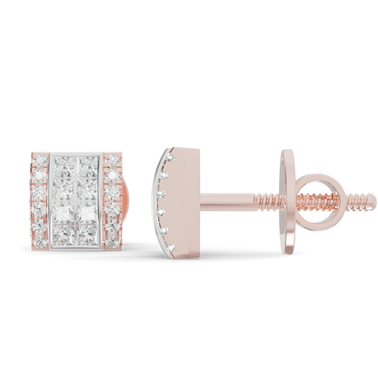 Guru Jewel's Exquisite Diamond-Encrusted Square Block Designer Earrings for Her