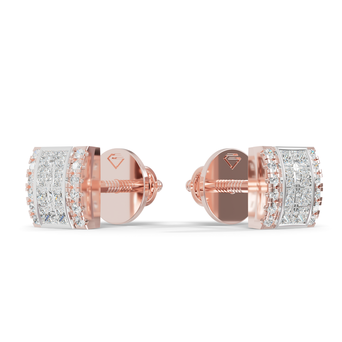 Guru Jewel's Exquisite Diamond-Encrusted Square Block Designer Earrings for Her