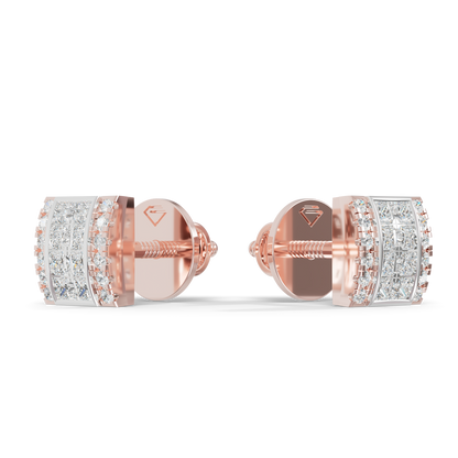 Guru Jewel's Exquisite Diamond-Encrusted Square Block Designer Earrings for Her