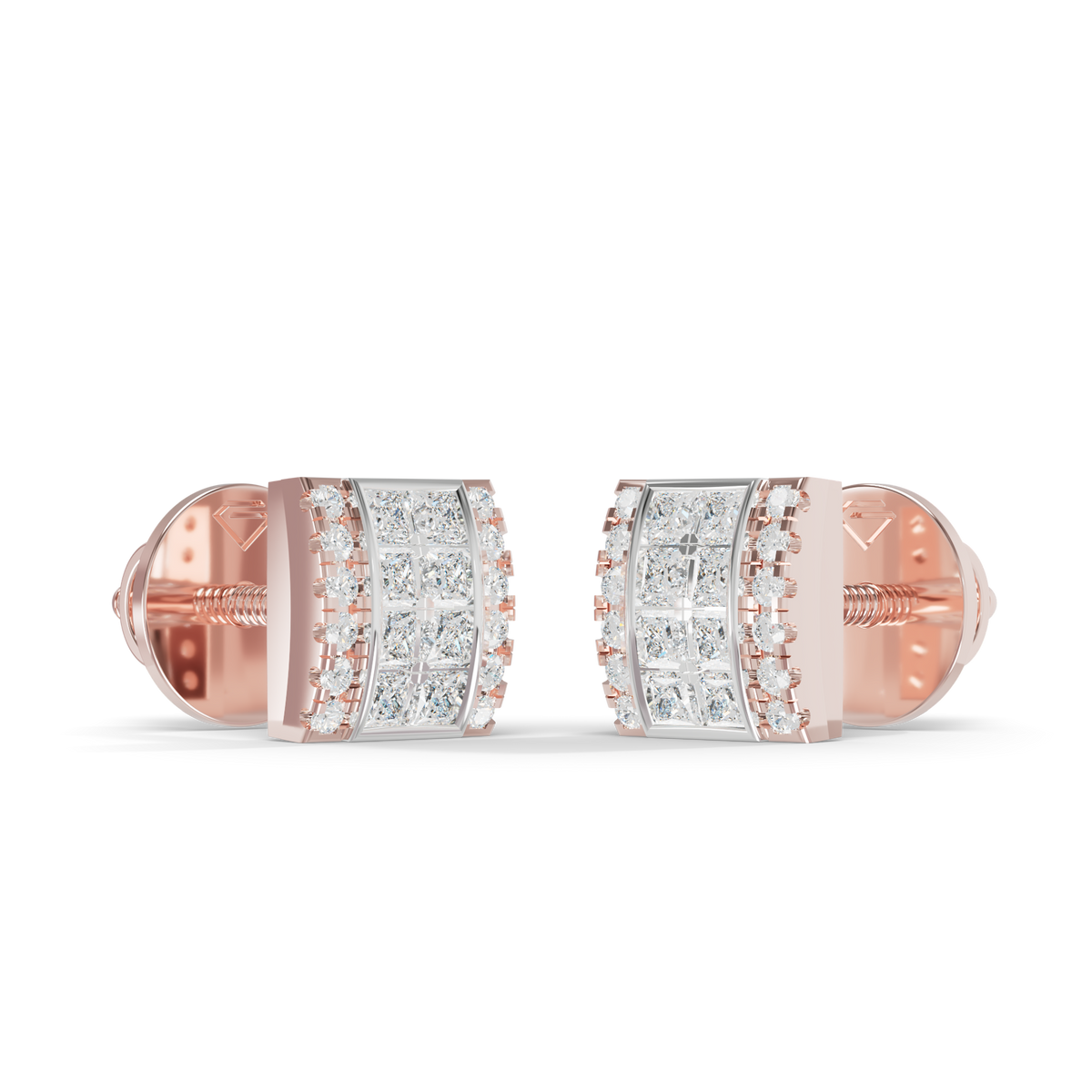 Guru Jewel's Exquisite Diamond-Encrusted Square Block Designer Earrings for Her