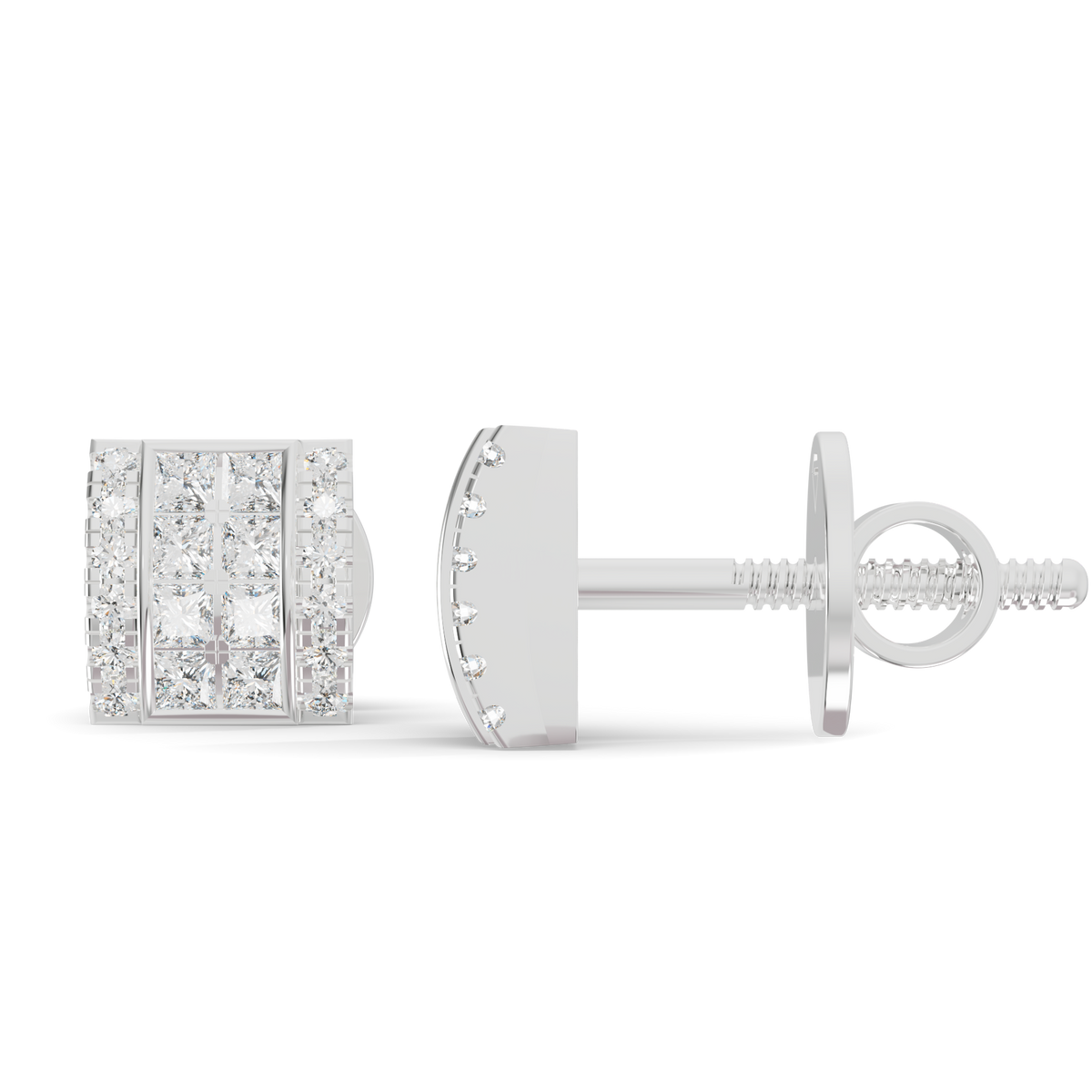 Guru Jewel's Exquisite Diamond-Encrusted Square Block Designer Earrings for Her
