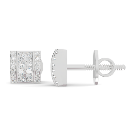 Guru Jewel's Exquisite Diamond-Encrusted Square Block Designer Earrings for Her