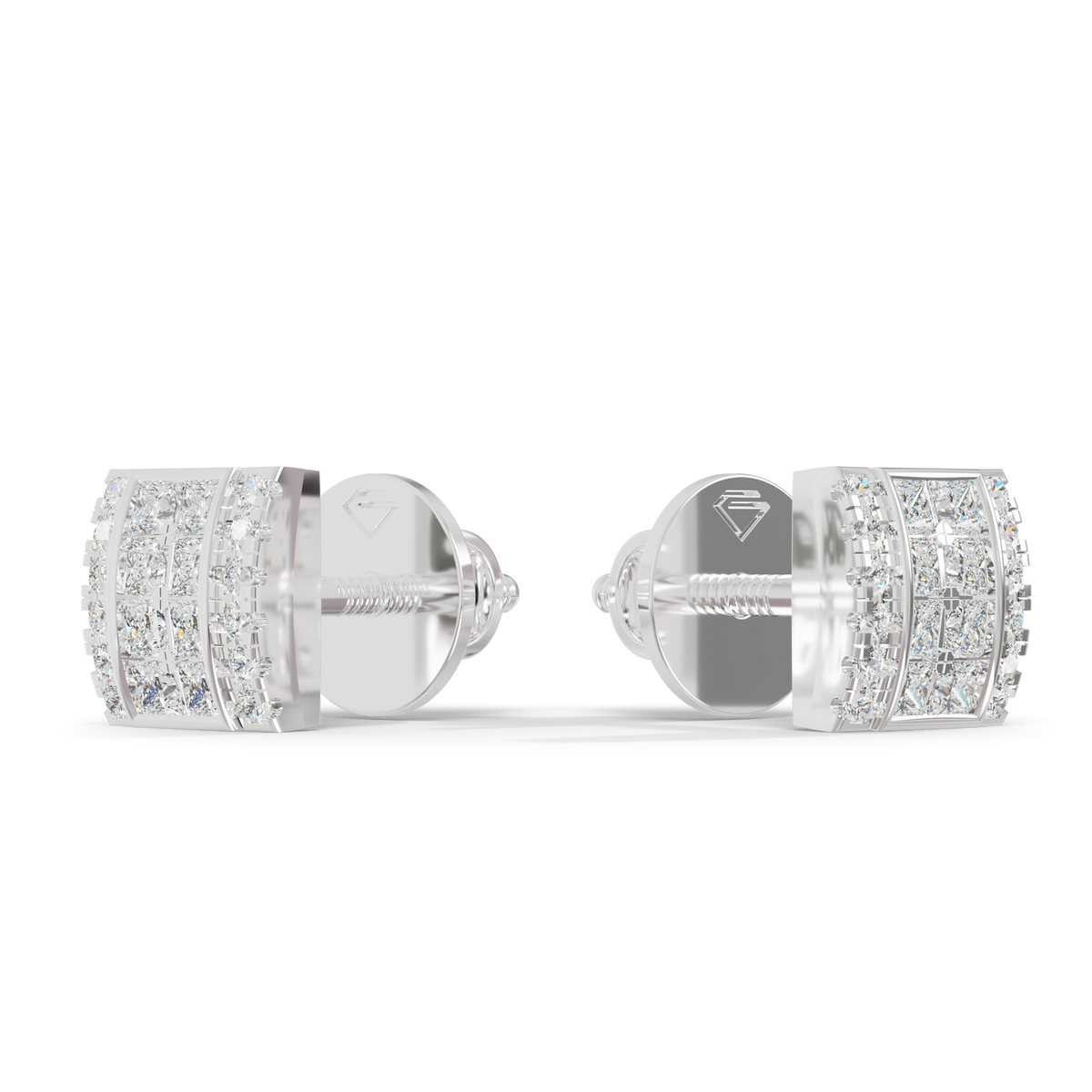 Guru Jewel's Exquisite Diamond-Encrusted Square Block Designer Earrings for Her