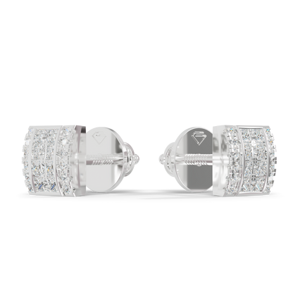 Guru Jewel's Exquisite Diamond-Encrusted Square Block Designer Earrings for Her