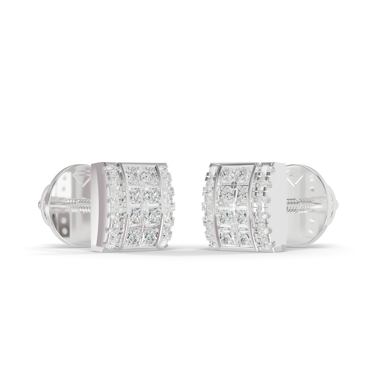 Guru Jewel's Exquisite Diamond-Encrusted Square Block Designer Earrings for Her