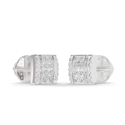 Guru Jewel's Exquisite Diamond-Encrusted Square Block Designer Earrings for Her